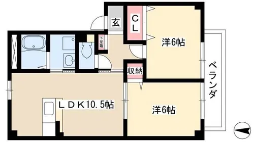 メガシャンベールアイコ【1階】の間取り