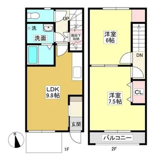 MAISONETTE GRACIA(メゾネット グラシア)A棟【1階】の間取り