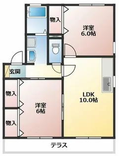 オーチャードタウンC棟【1階】の間取り
