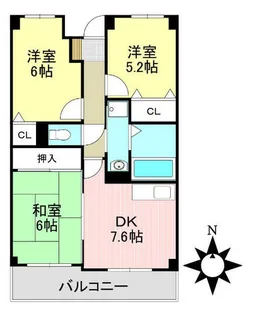 リバーサイドヴィレッジ Ⅰ【3階】の間取り
