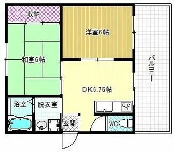 クローバーハイツ喜志【2階】の間取り