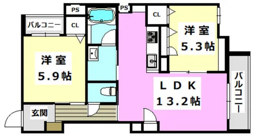 Trim Plus Ⅱ minamiibaraki【303号室】の間取り