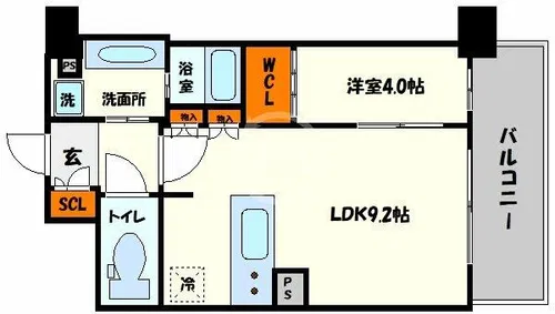 BPRレジデンス新梅田【12階】の間取り
