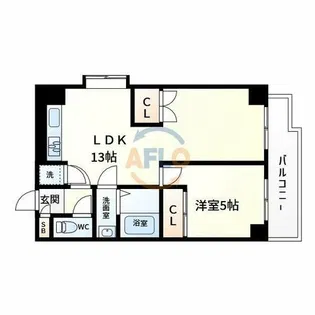 エール阿倍野元町【3階】の間取り