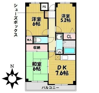 リバーサイドヴィレッジ・Ⅰ【4階】の間取り