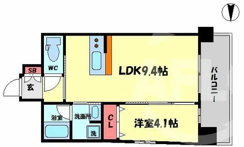 ハイデンス梅ヶ枝【7階】の間取り