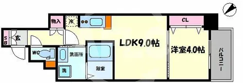 セオリー天神橋アベニール【6階】の間取り