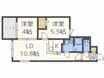 ラフィナート豊平公園【4階】の間取り