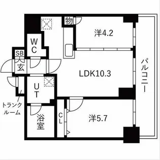 ラ・クラッセ札幌麻生ステーションスクエア【10階】の間取り