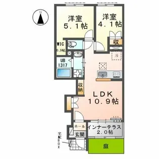 フォレストハイム 要【1階】の間取り
