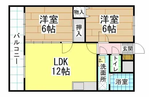 きぬたロイヤルハイツ【2階】の間取り