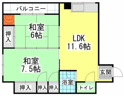ロード黒崎【5階】の間取り