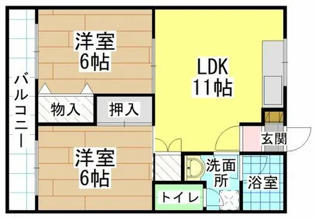 福岡県北九州市若松区片山1丁目【アパート】の間取り