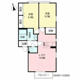ラフィネ・香嵐 C棟【2階】の間取り