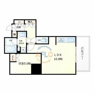 ブランズタワー大阪本町【5階】の間取り