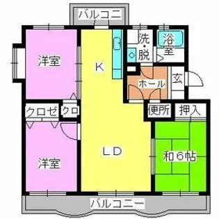 福岡県福岡市城南区南片江2丁目【マンション】の間取り