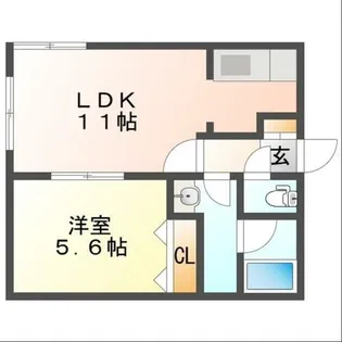 カーサノルテ美園【2階】の間取り
