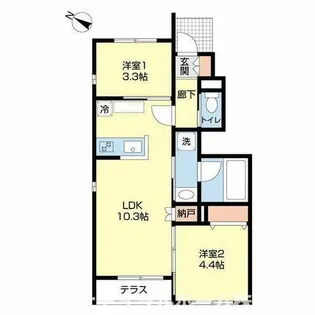 レ シュエット【105号室】の間取り
