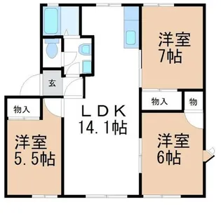 アメニティー住吉 E【101号室】の間取り