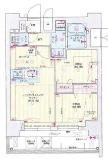 プレサンス九条グランデリーヴ【10階】の間取り