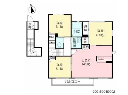 シャーメゾンKT【B201号室】の間取り