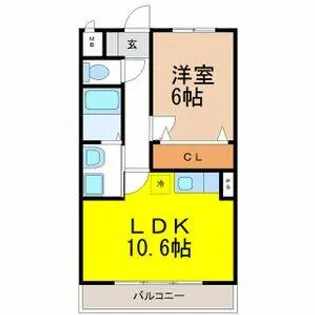 プリミエール桜【402号室】の間取り