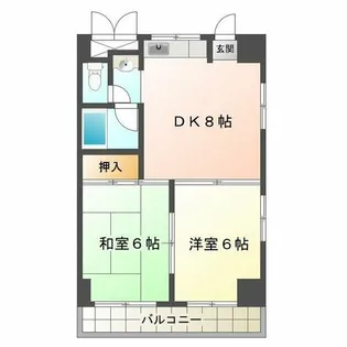 シティライフ多聞【4階】の間取り