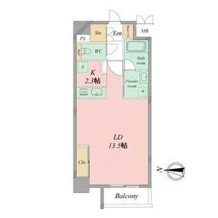 1LDKの間取り画像