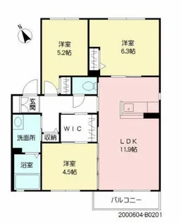 ナチュラル和 B棟【101号室】の間取り