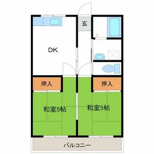 コーポサンシャイン【2C号室】の間取り