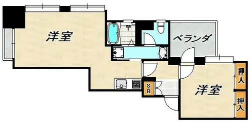 グランドシャトー板宿Ⅱ【9階】の間取り