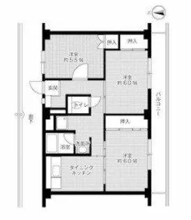 ビレッジハウス城蓮寺5号棟【3階】の間取り