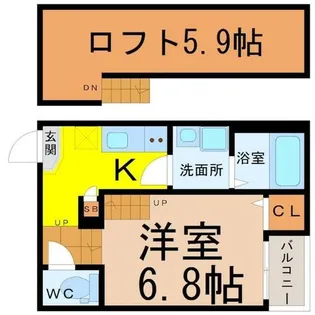 リブフラット藤江【1階】の間取り