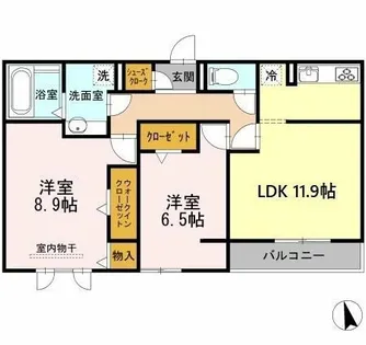 愛知県名古屋市北区上飯田東町4丁目【アパート】の間取り