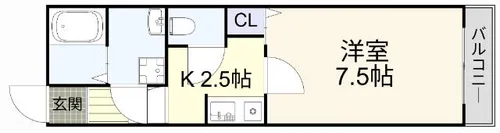 ロージュマンK&K【105号室】の間取り