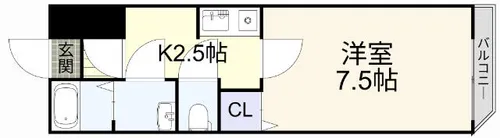 ロージュマンK&K【105号室】の間取り