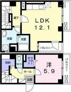 ミラージュ帝塚山【3階】の間取り