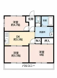 イーストパークヒルズ【102号室】の間取り