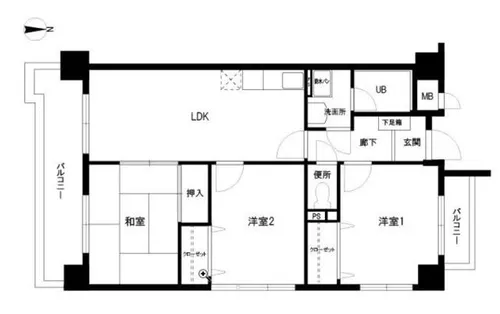 福岡県福岡市中央区地行4丁目【マンション】の間取り