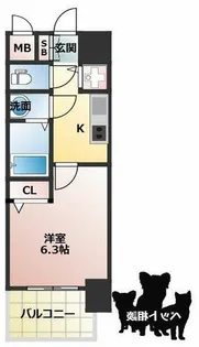 エスリードレジデンス大阪福島【11階】の間取り