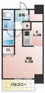クロスレジデンス大阪新町【7階】の間取り