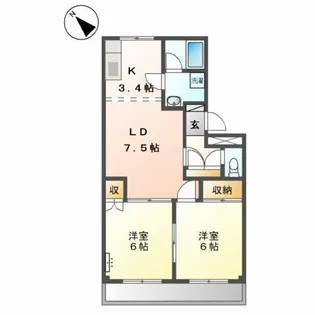 The garden of love レジデンス愛の園【1階】の間取り