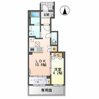 パークタワー・里【1階】の間取り