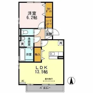 シェルト白山【2階】の間取り