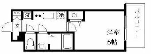 プレサンス難波デヴァンテ【7階】の間取り