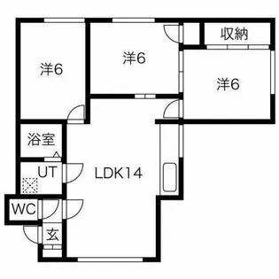 ファミリーハイツ北19条【D号室】の間取り