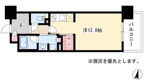 ロイヤルパークスERささしま【714号室】の間取り