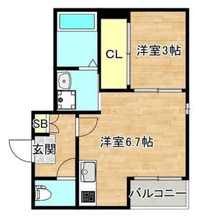 大阪府大阪市生野区巽西4丁目【アパート】の間取り