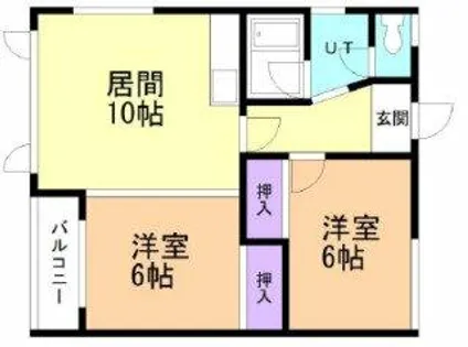 コーポ上岡【201号室】の間取り