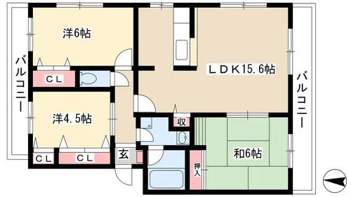 メゾンプチシャトー砂場【3階】の間取り